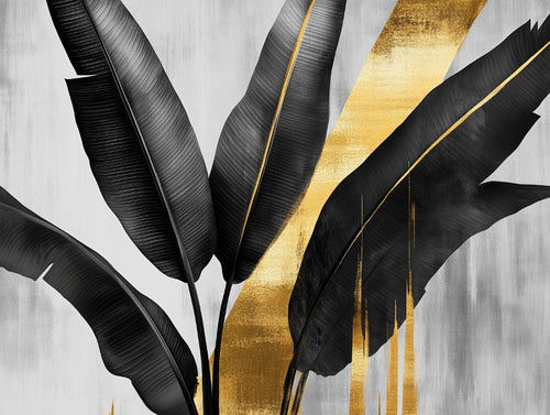 Dark Leaves Gold Veins