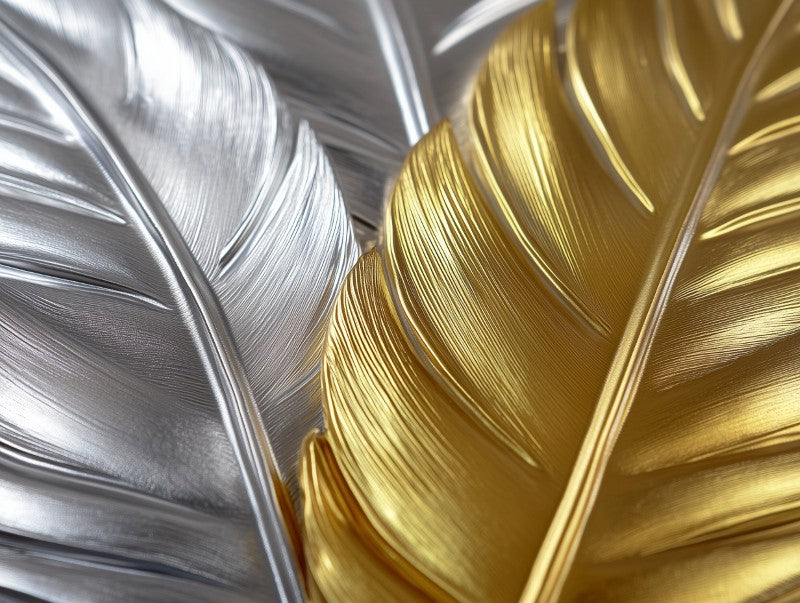 Metallic Gold Leaves Closeup