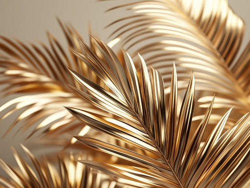 Beige Palm Leaves Pattern