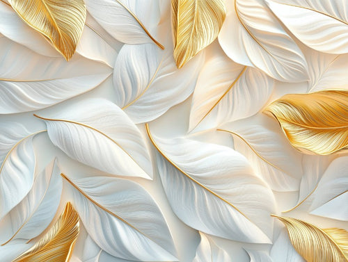 White Gold Leaves Flow