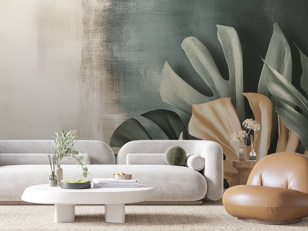 Muted Jungle Leaves Design