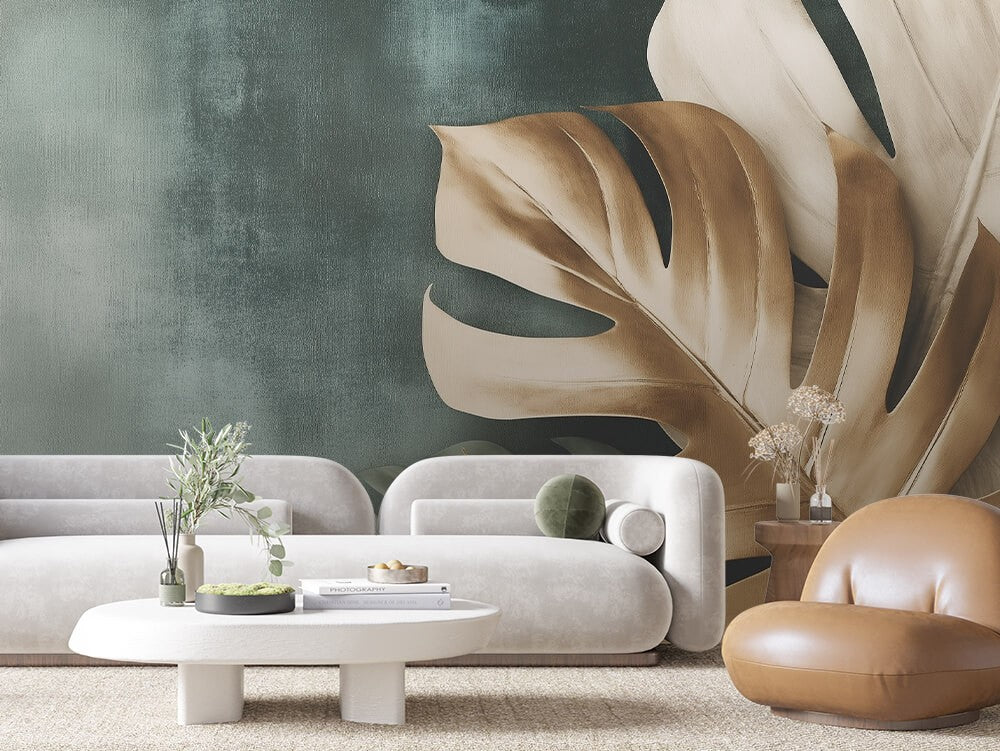 Elegant Beige Leaves Texture