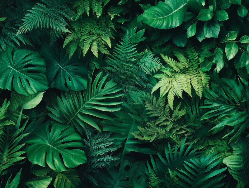 Dense Green Leaves Pattern