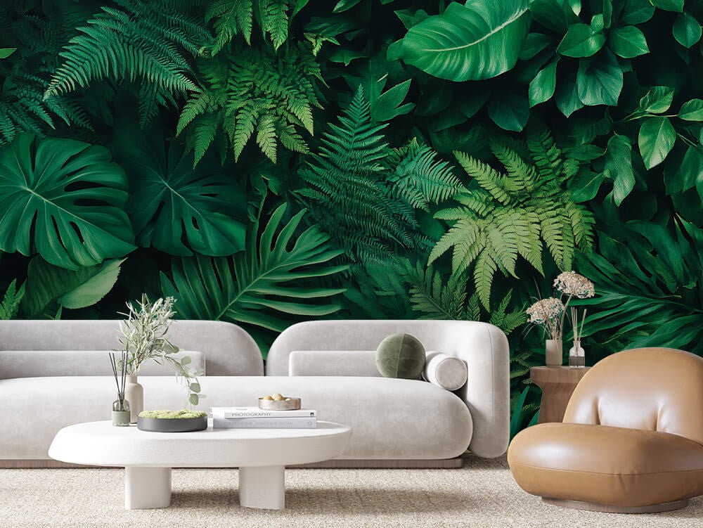 Dense Green Leaves Pattern