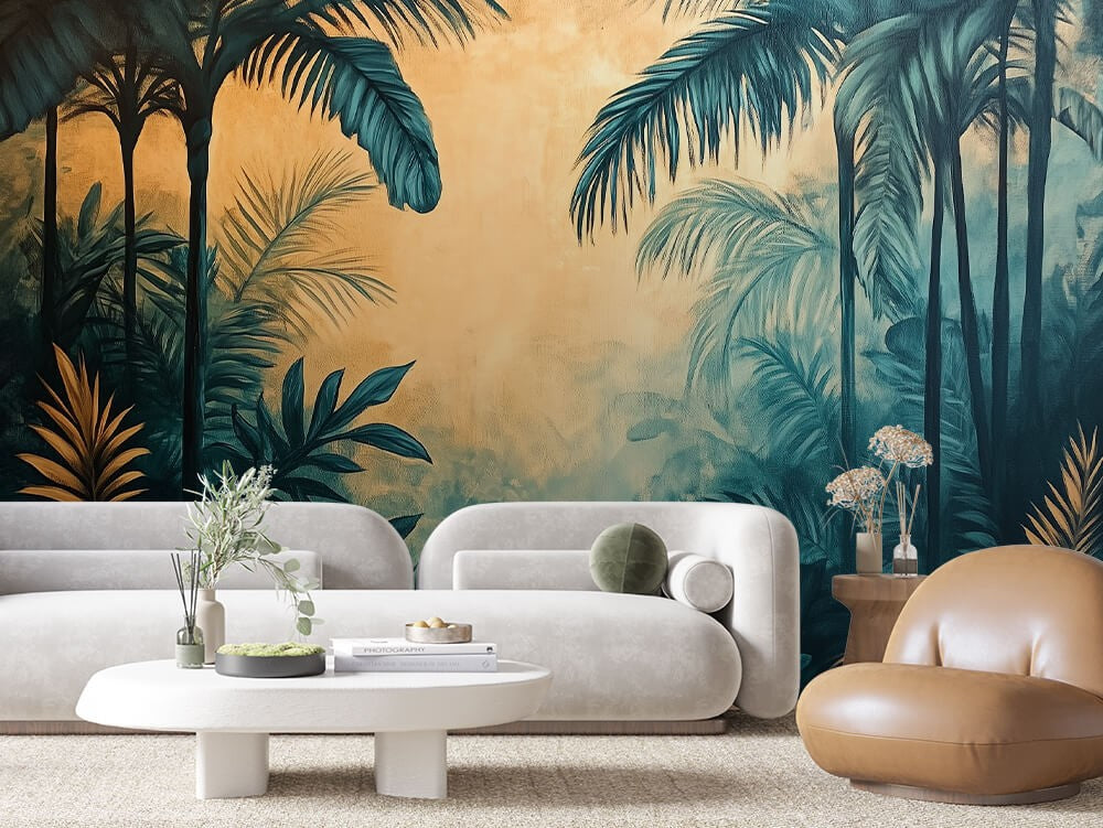 Jungle Depth Leaves Scene