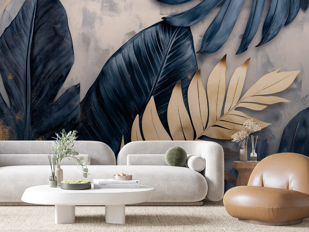 Dark Leaves Gold Detail