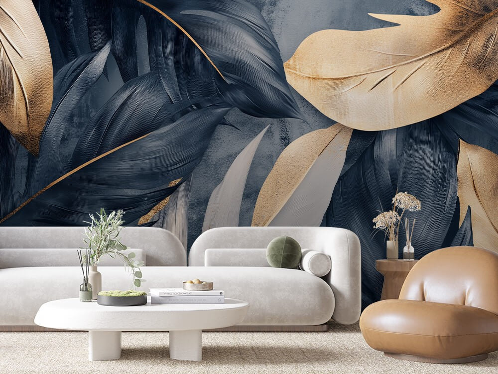 Botanical Leaves Beige Flow