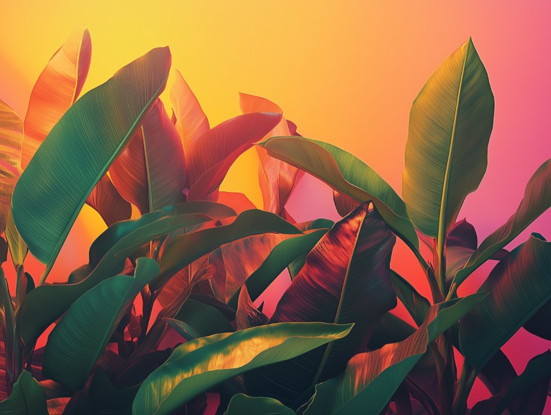 Exotic Color Leaves Scene