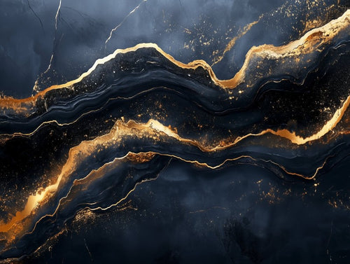 Deep Ocean Gold Marble