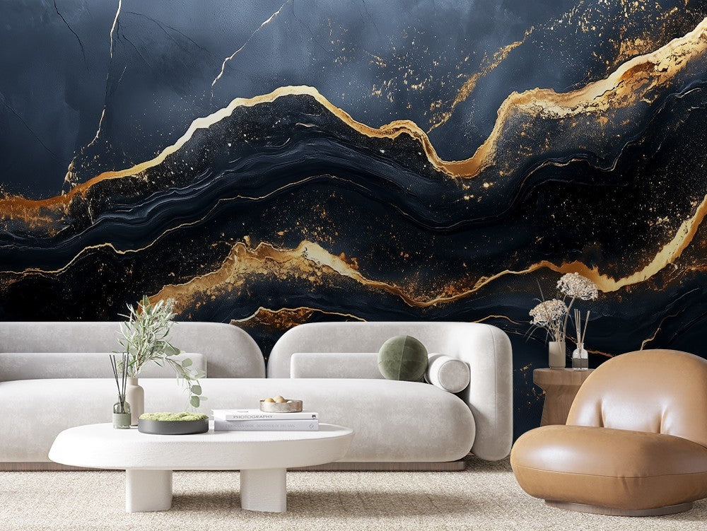 Deep Ocean Gold Marble