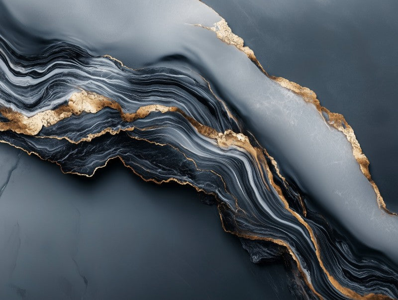 Elegant Grey Gold Marble