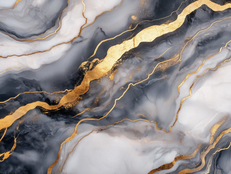 Grey Gold Contrast Marble