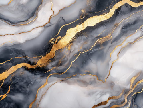 Grey Gold Contrast Marble