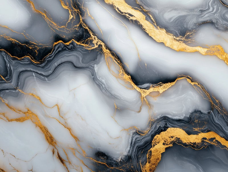 White Gold Marble Flow