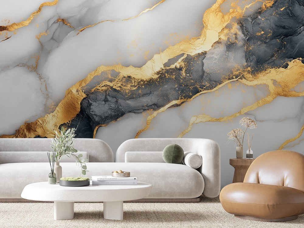 Soft Grey Marble Gold