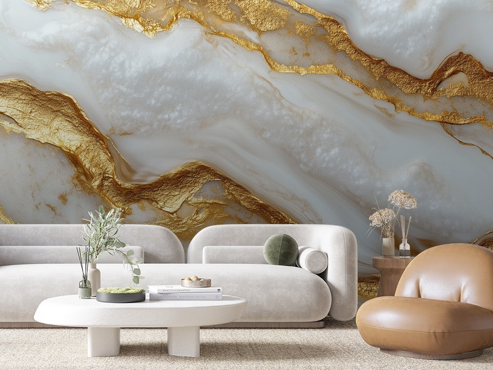 Classic White Gold Marble
