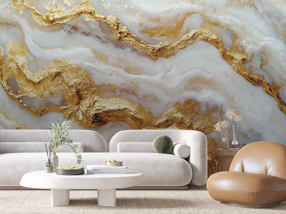 Warm White Marble Veins