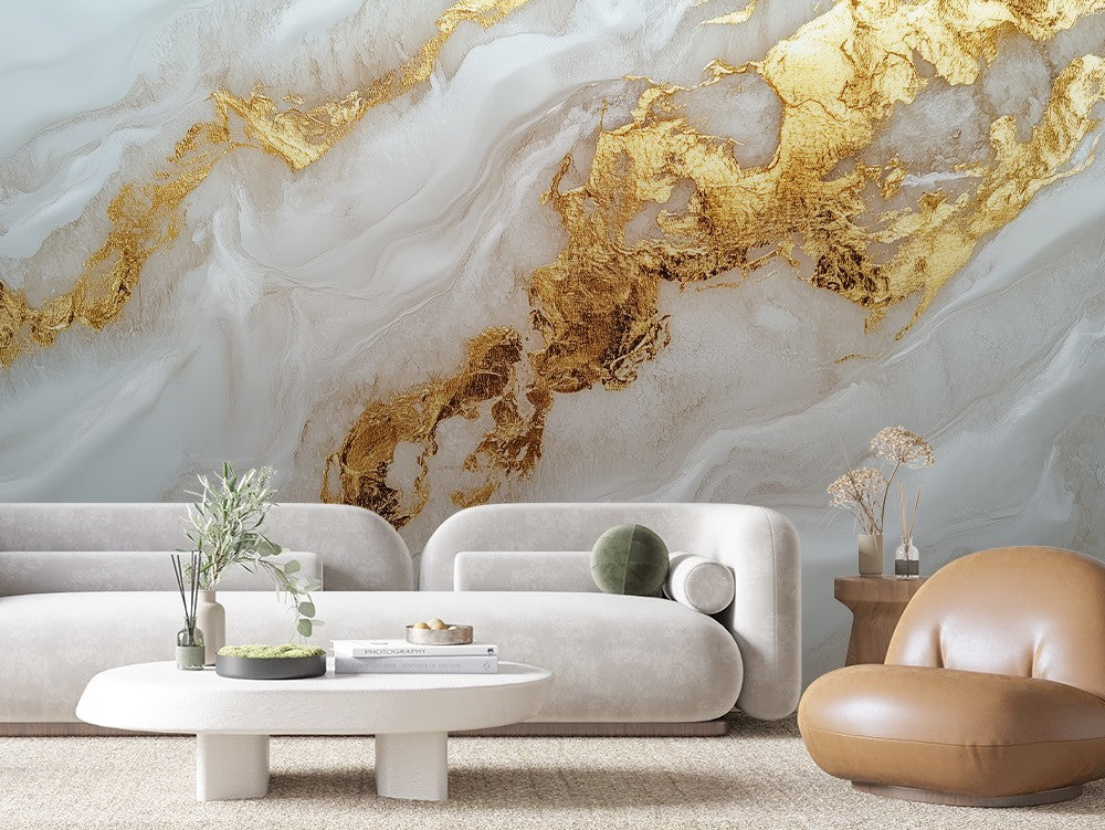 Golden Flow Marble Texture
