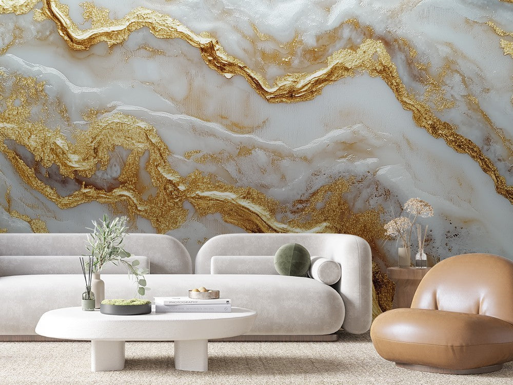 Subtle Gold Marble Lines