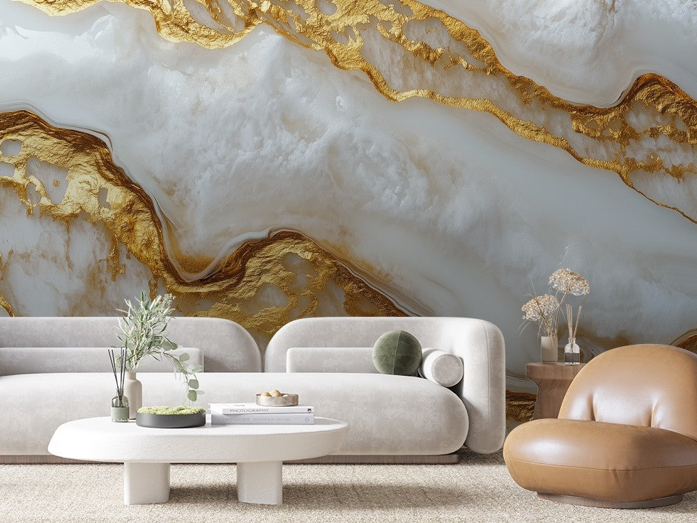 Premium White Marble Gold