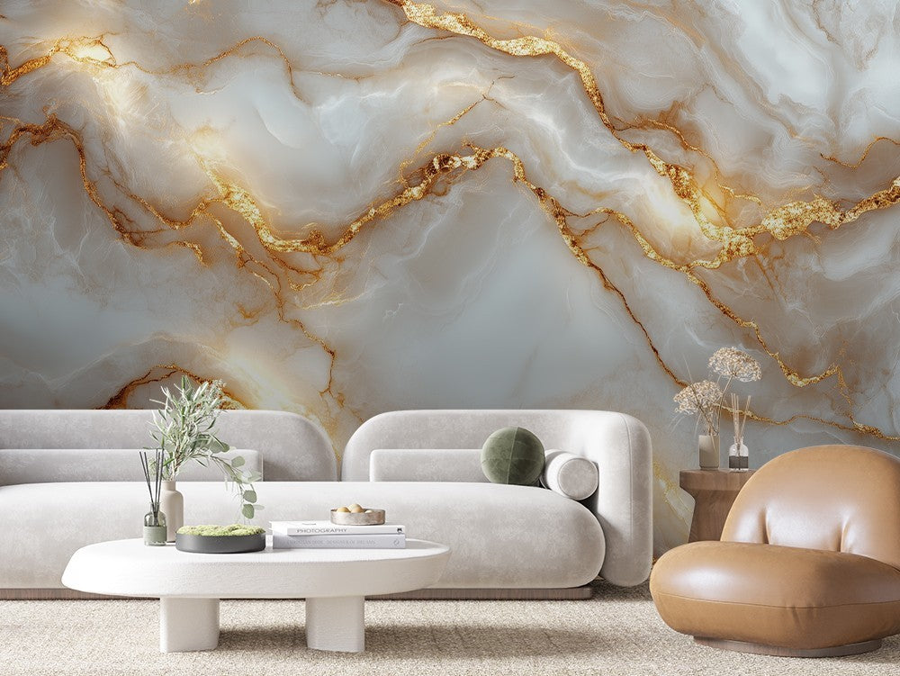 Cream Gold Marble Flow
