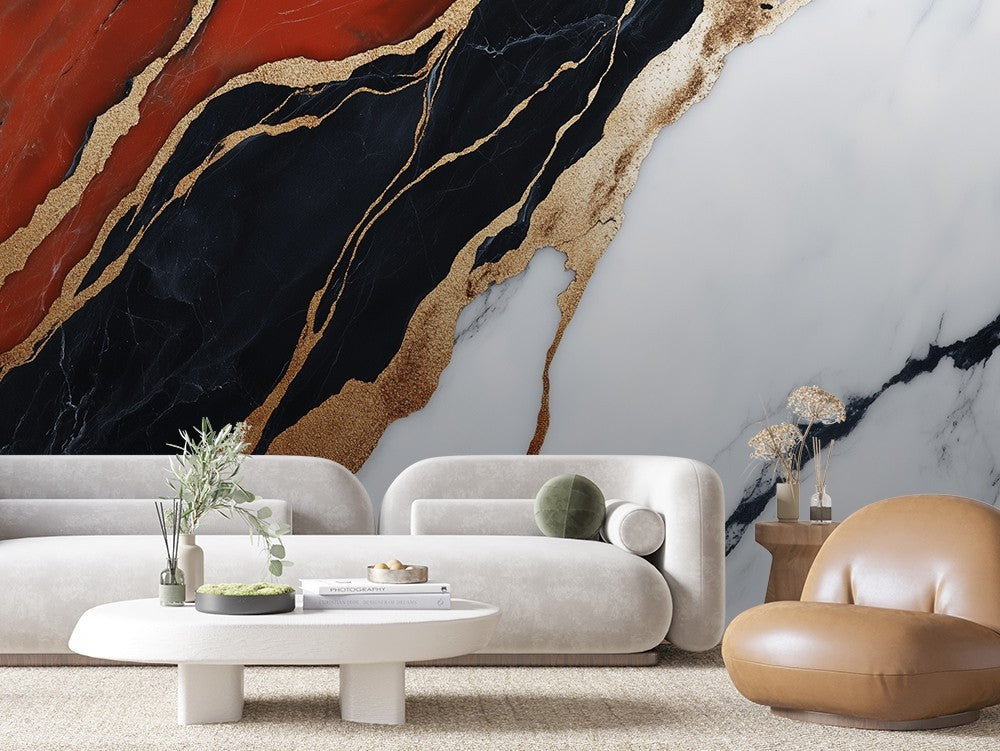 Bold Contrast Marble Lines