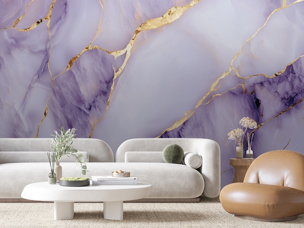 Purple Gold Marble Veins