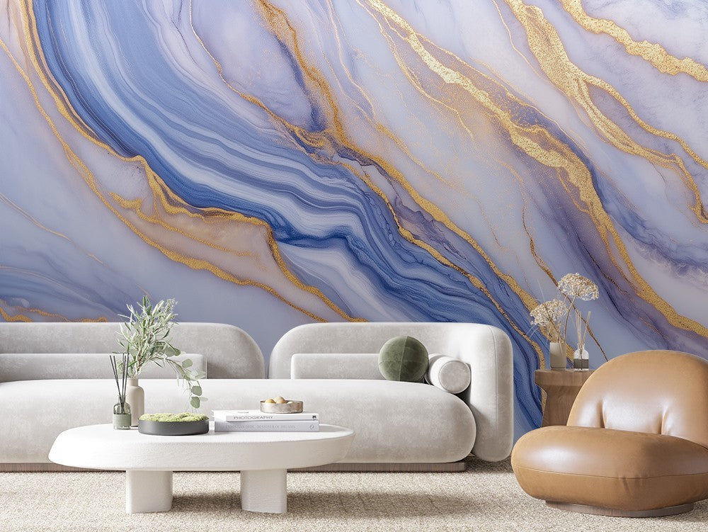 Blue Flow Marble Lines