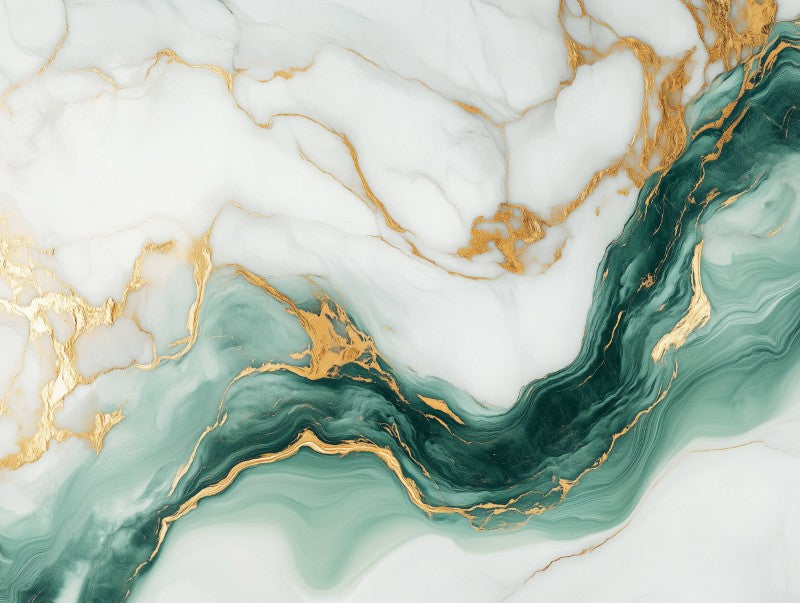 Emerald White Marble Flow