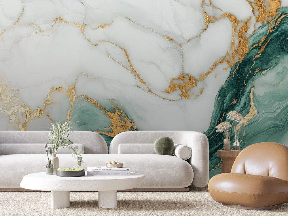 Emerald White Marble Flow