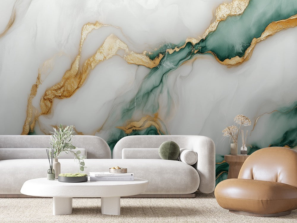 Green Marble Gold Veins