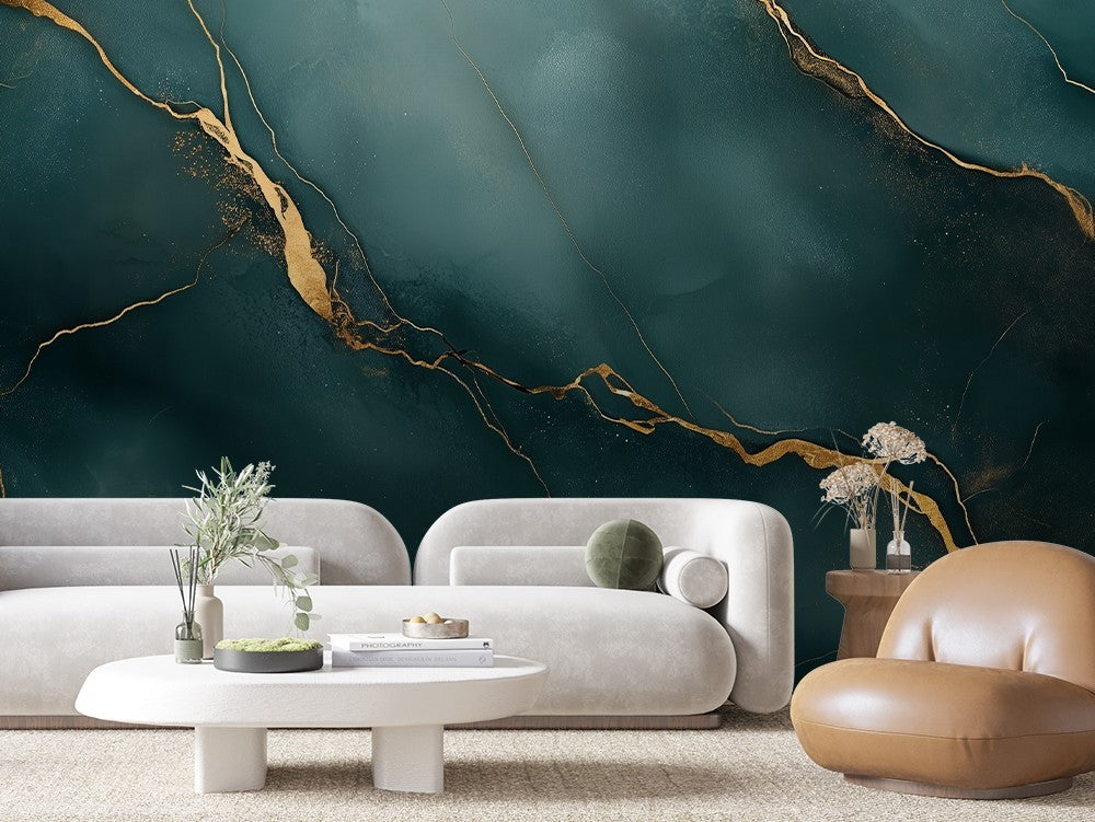 Dark Emerald Marble Gold