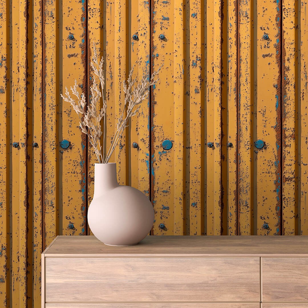 Vintage Rust Yellow Metal