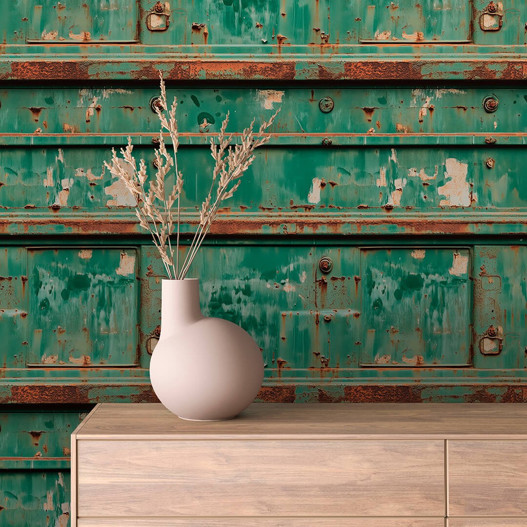 Weathered Green Steel Panel