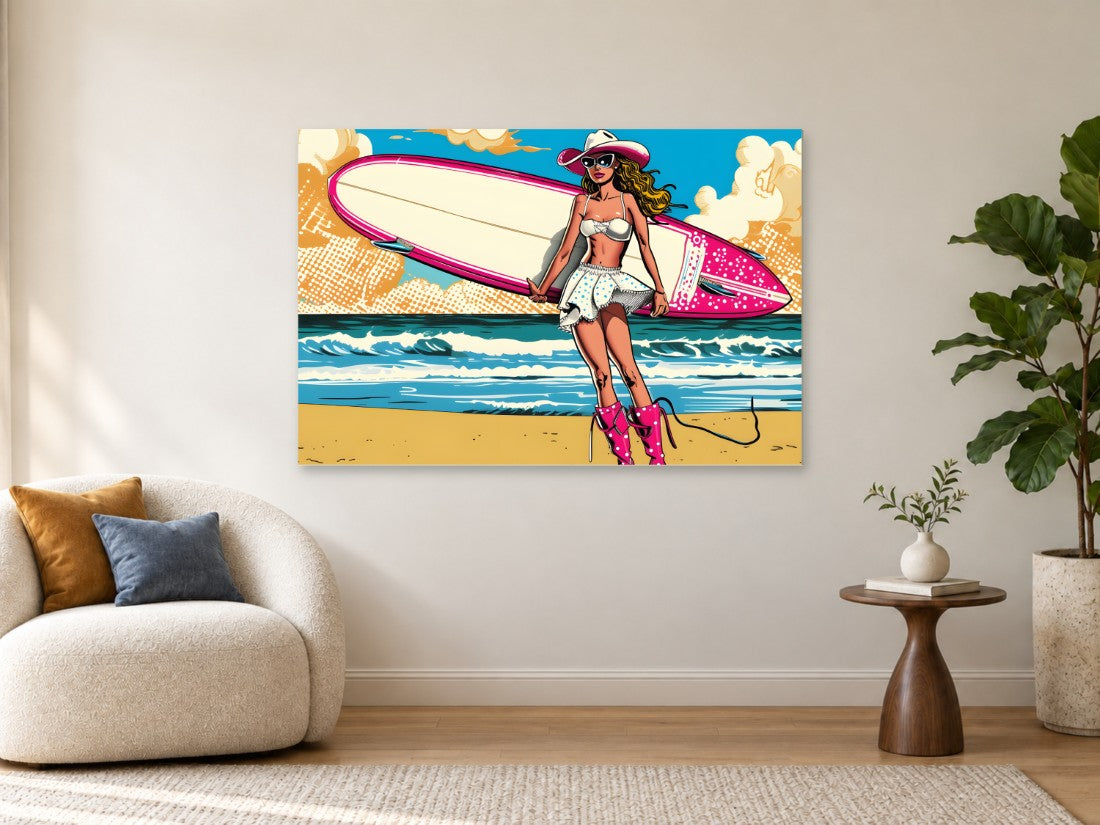 Surferica s ružičastim šeširom