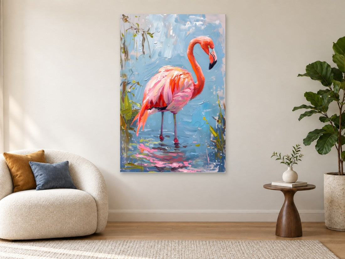 Flamingo u plavom plićaku