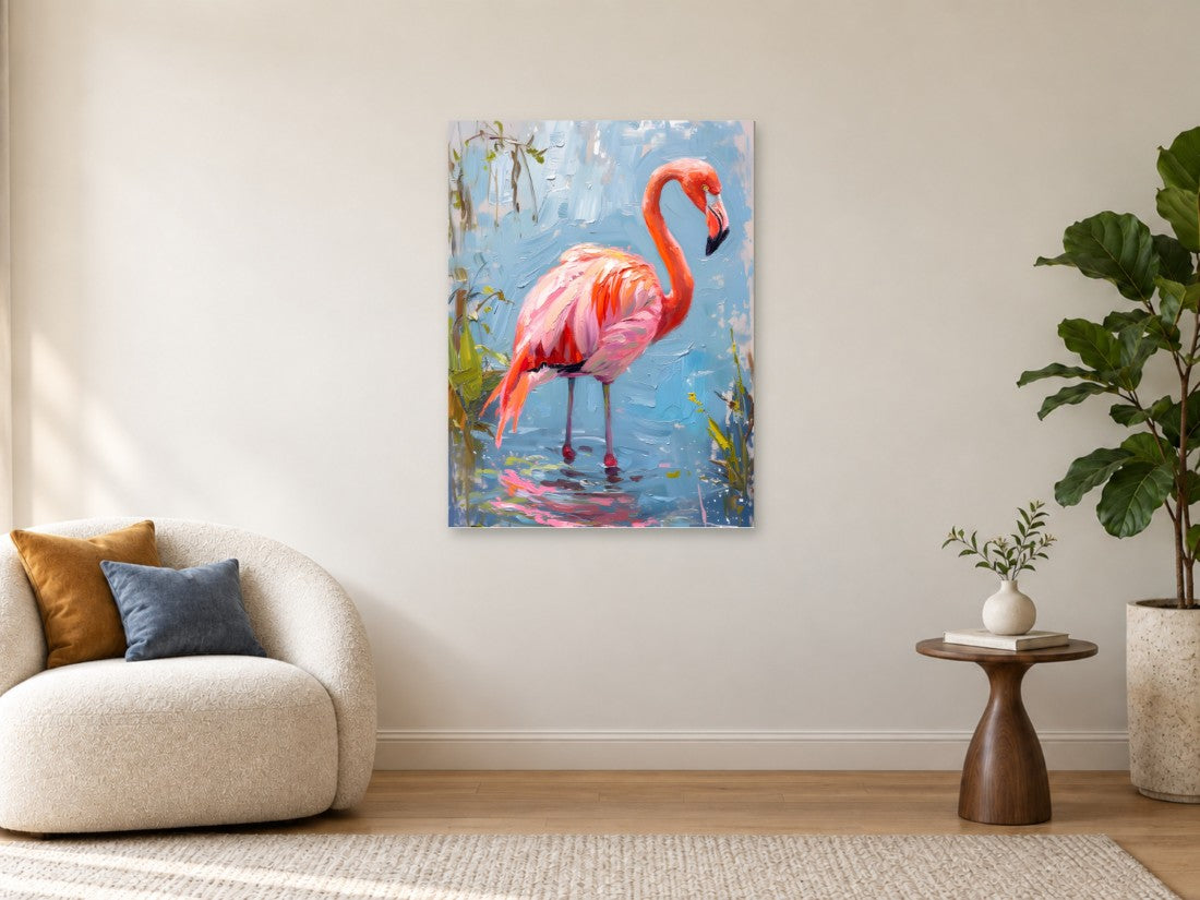 Flamingo u plavom plićaku