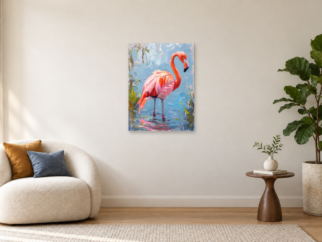 Flamingo u plavom plićaku