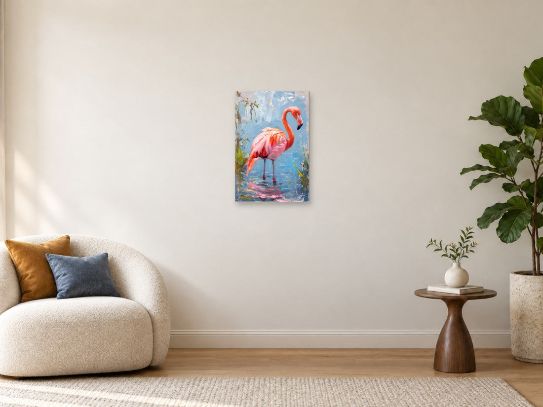 Flamingo u plavom plićaku
