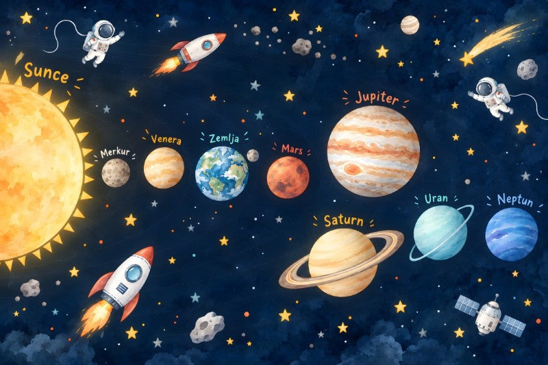Planete u noćnom svemiru