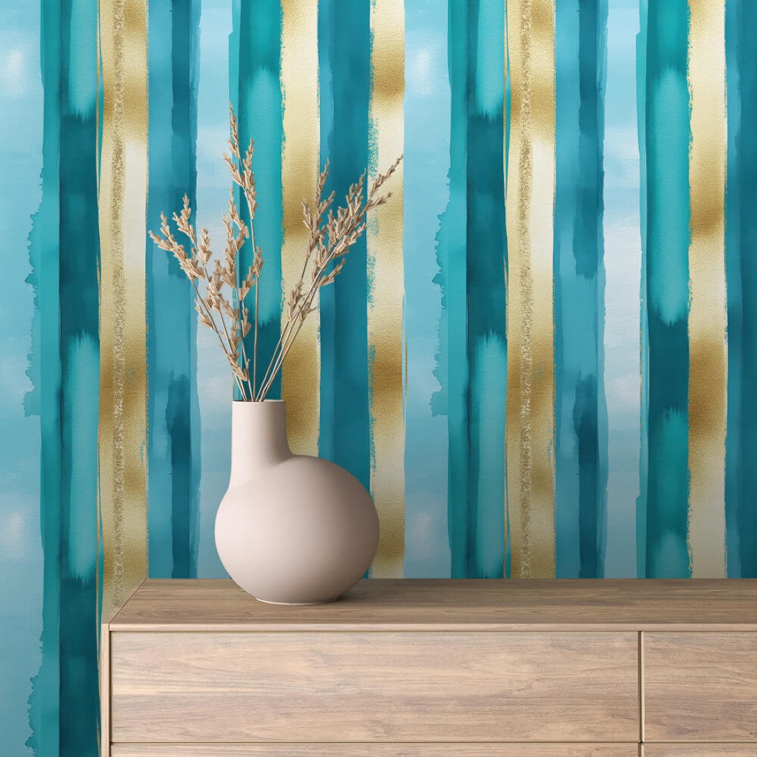 Aqua Summer Line Stripes