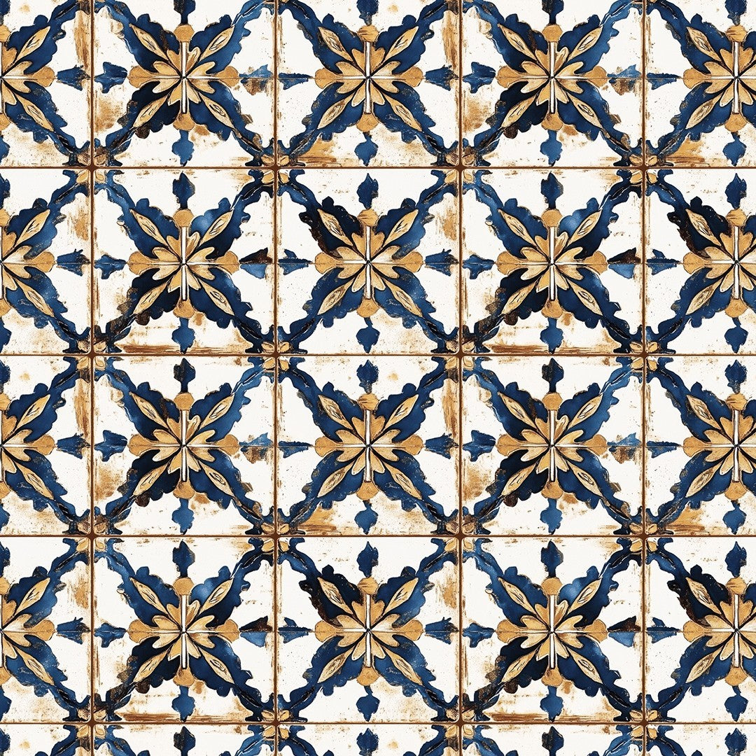Vintage Blue Star Tile