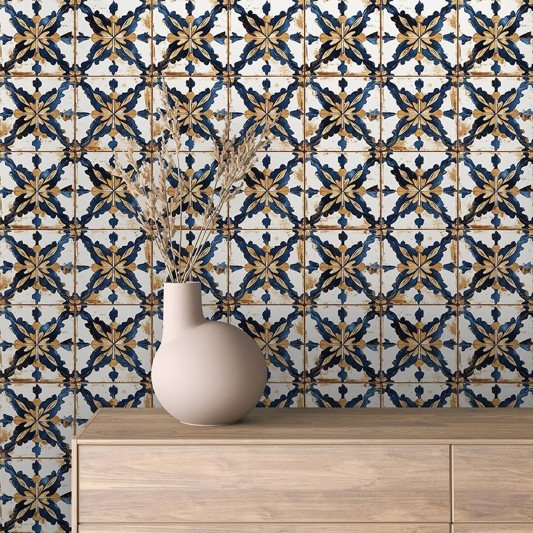Vintage Blue Star Tile