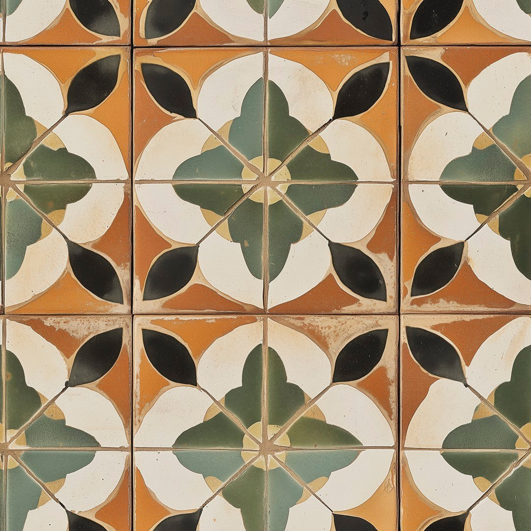 Earth Tone Flower Tile