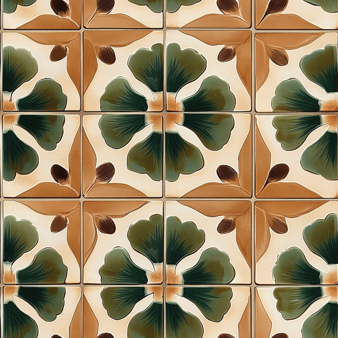Retro Green Pattern Tile