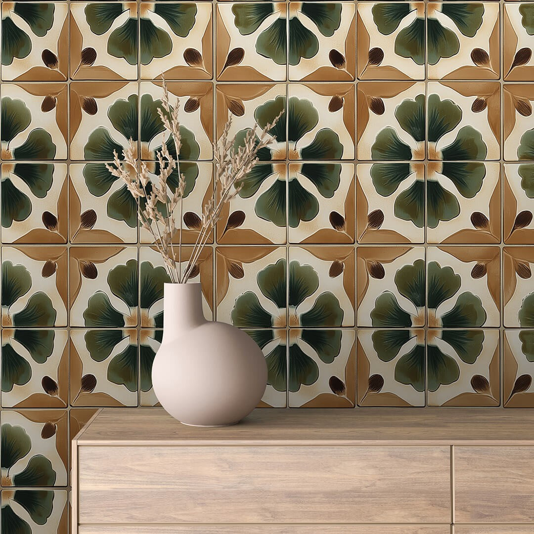 Retro Green Pattern Tile