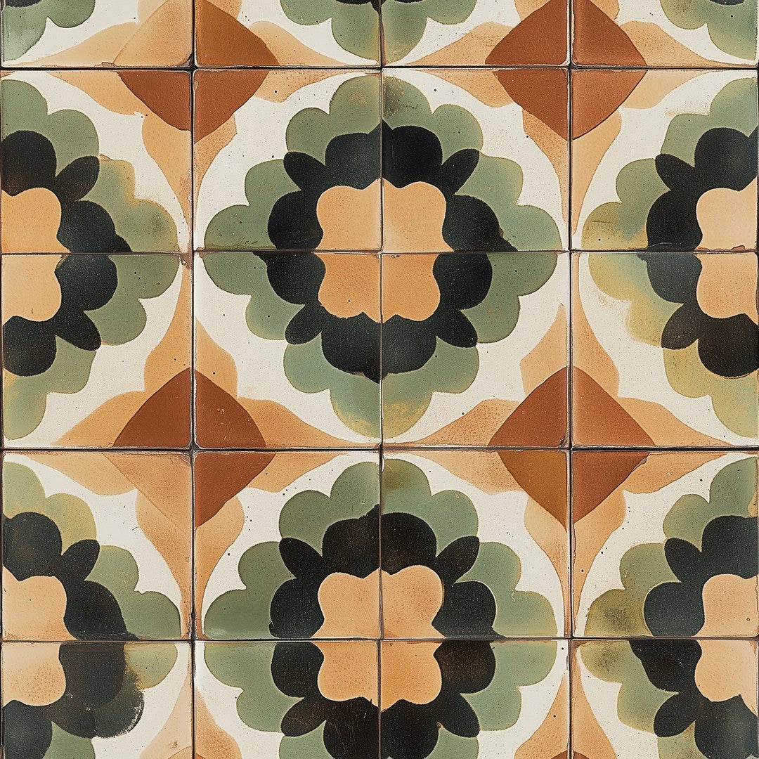 Vintage Flower Mosaic Tile