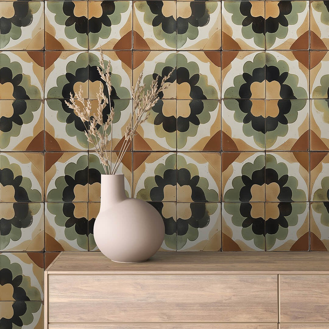 Vintage Flower Mosaic Tile