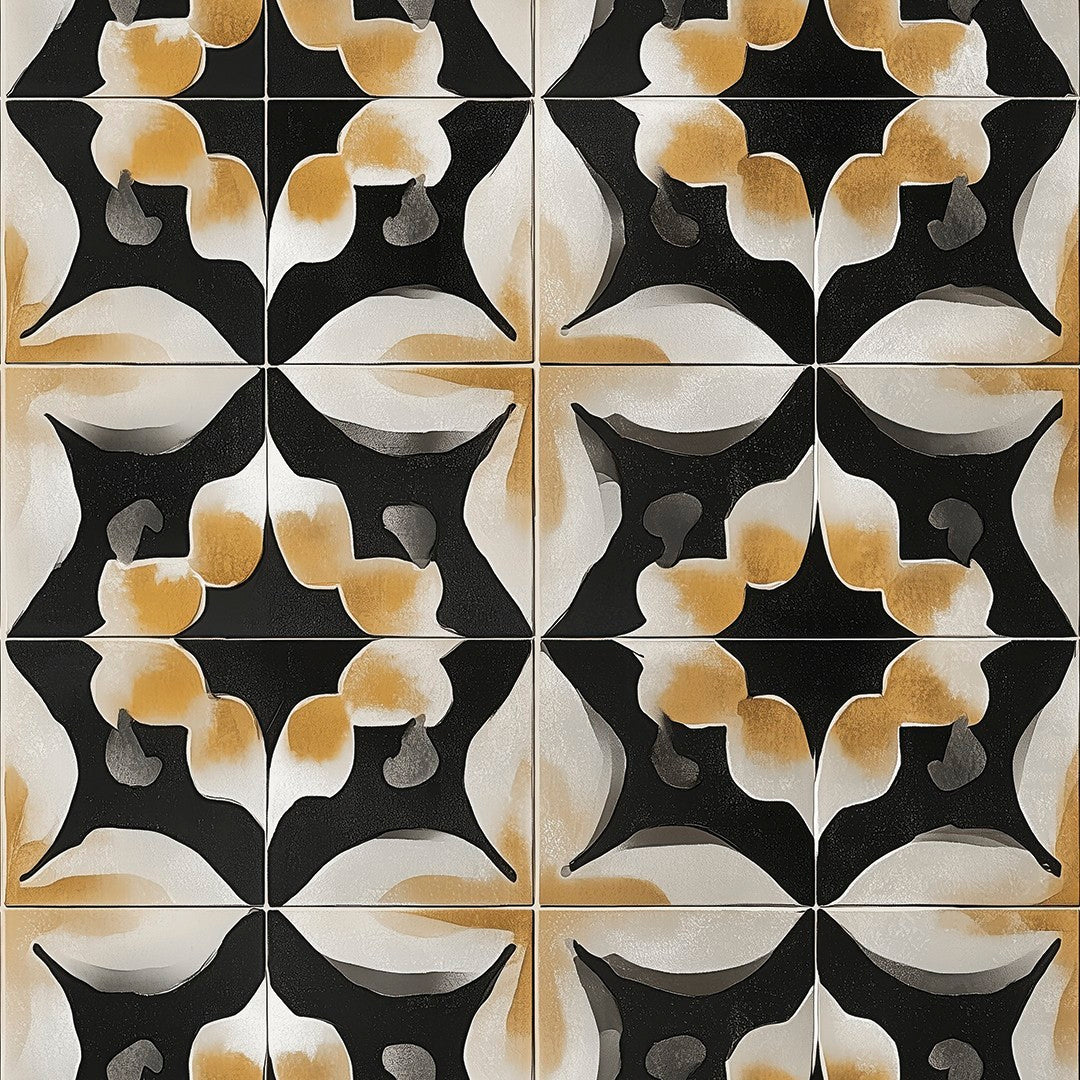 Vintage Black Pattern Tile