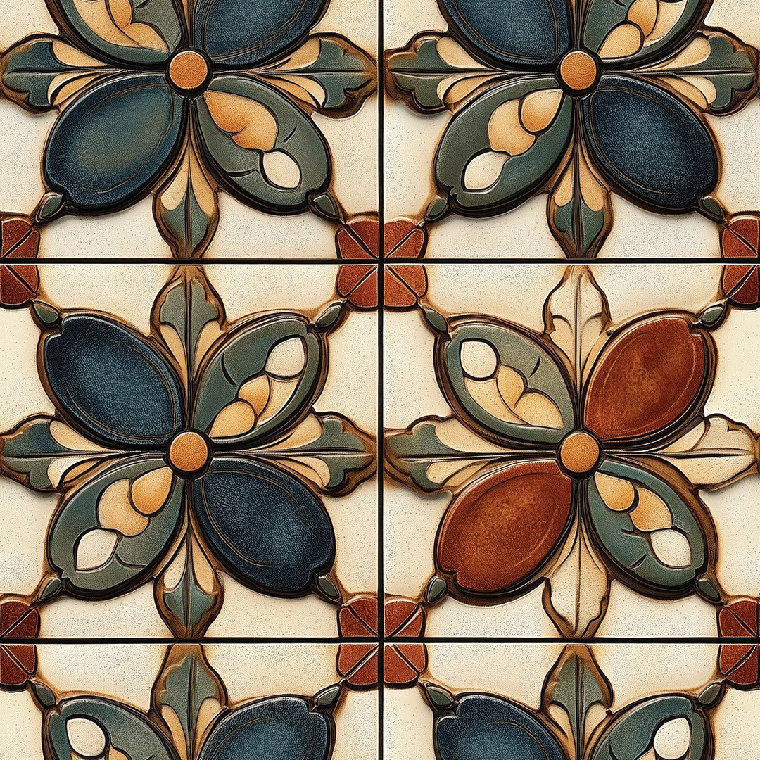 Mediterranean Flower Tile